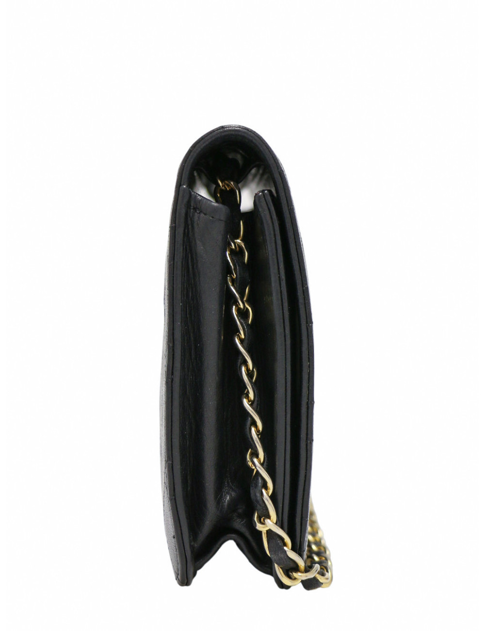 Sac Chanel cuir d'agneau matelassé noir Vintage