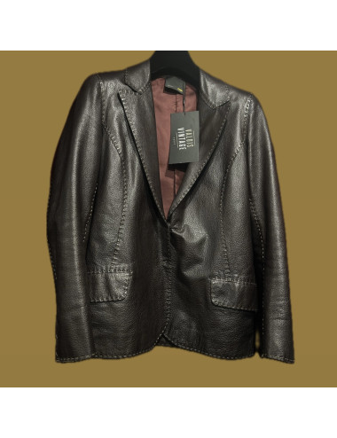 Veste cuir marron Fendi