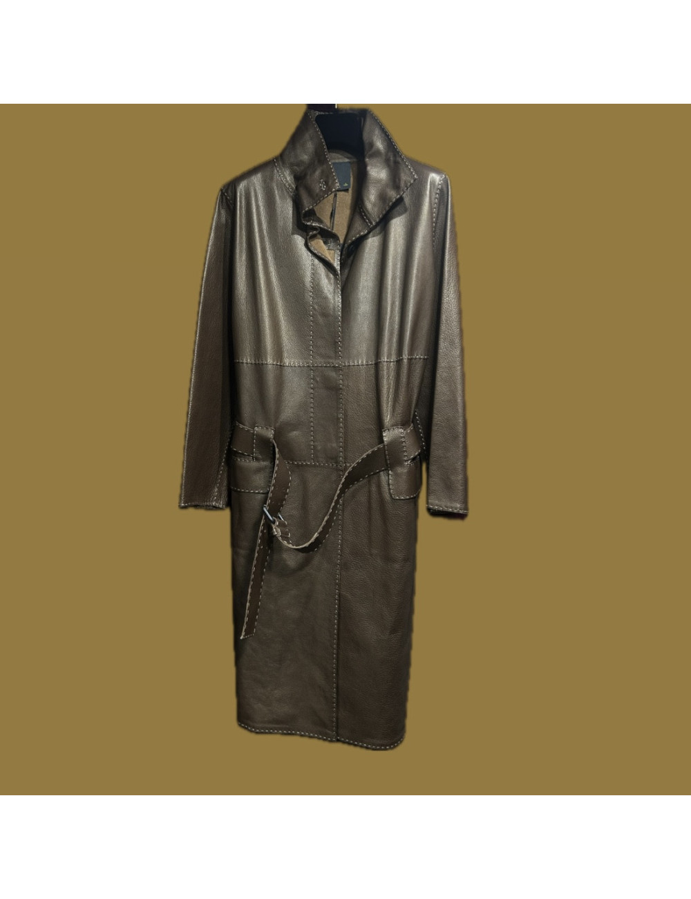 Long manteau Fendi cuir