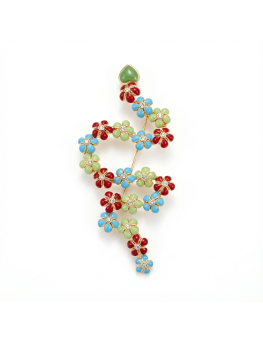 Broche serpent Marguerite de Valois pâte de verre