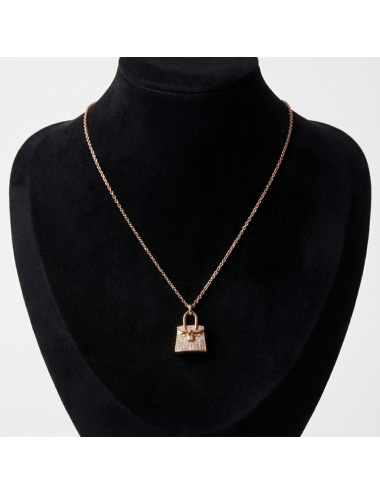 Pendentif Amulettes Birkin HERMES or rose et diamants