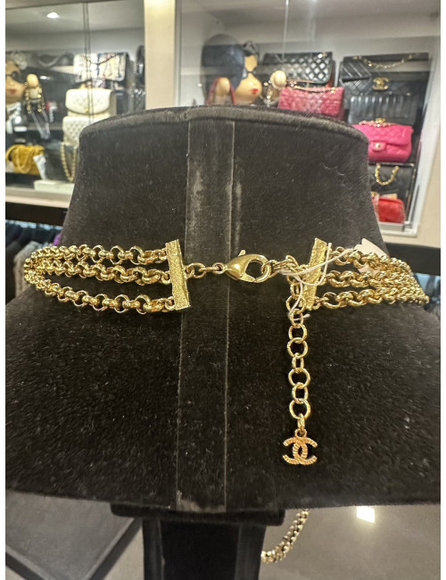 Sautoir Chanel perles triple rangs