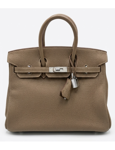 Sac Hermès Birkin 25 étoupe cuir togo