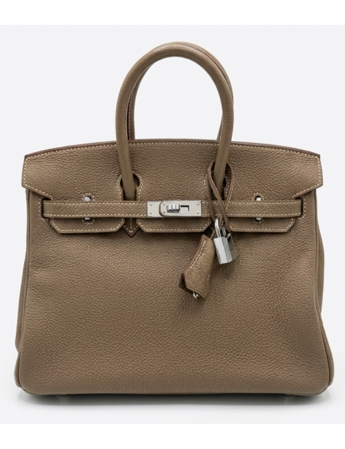 Sac Hermès Birkin 25 étoupe cuir togo