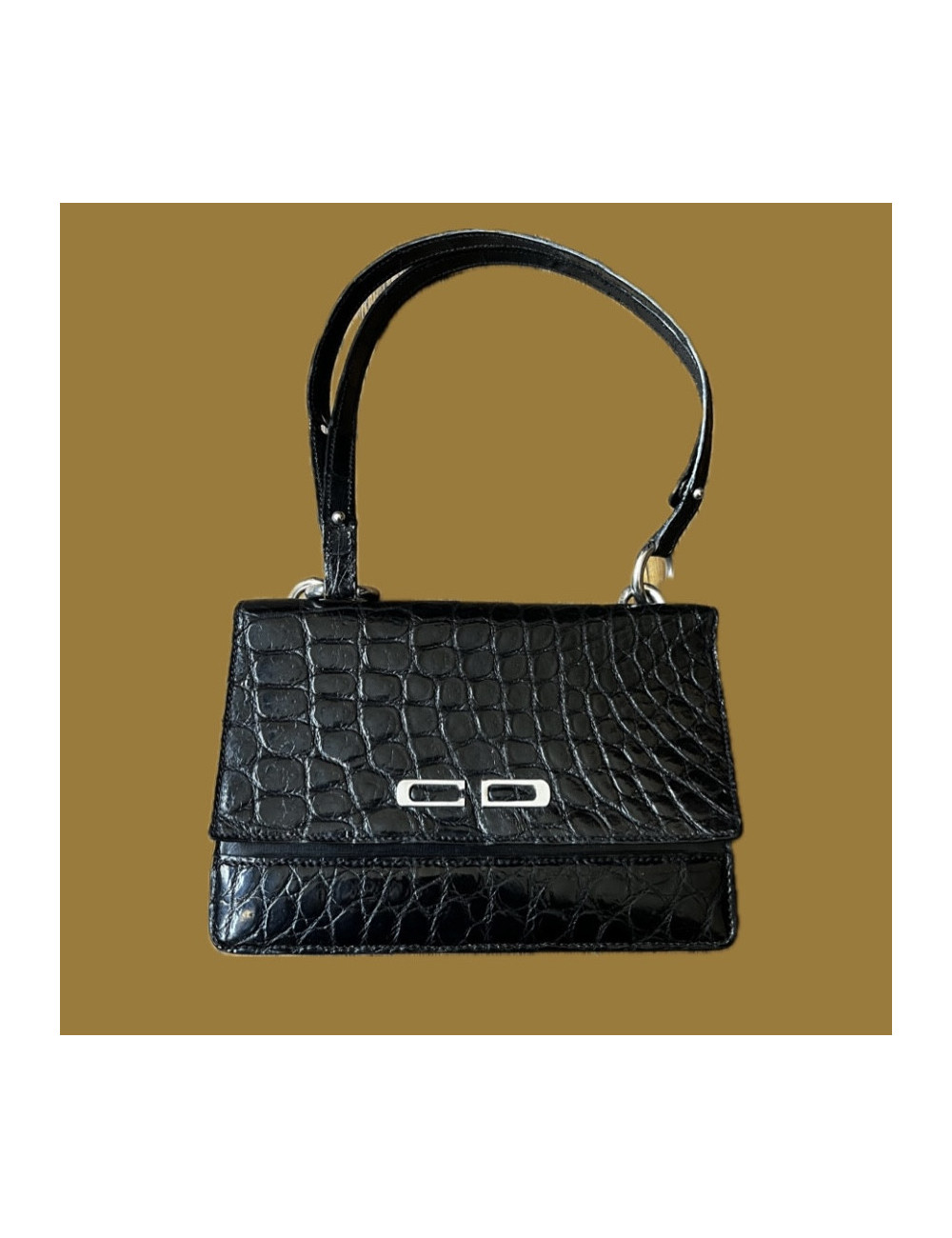 Sac CHRISTIAN DIOR alligator noir Vintage
