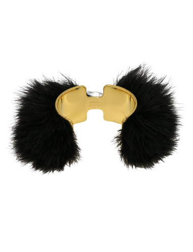 Manchette Hermès Olympe plumes noires