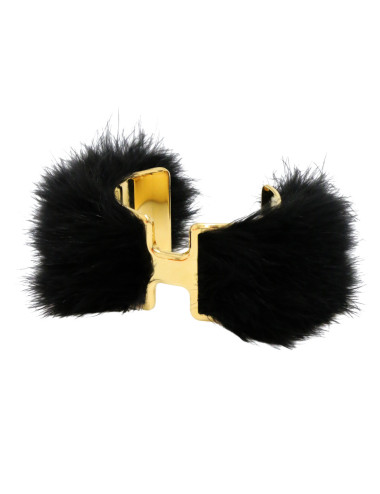 Manchette Hermès Olympe plumes noires 2