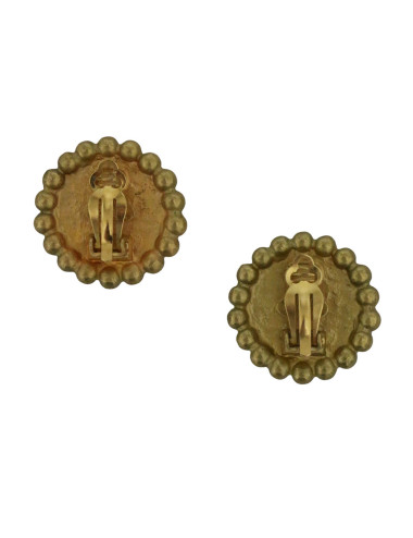 Boucles d'oreille vintage Chanel rondes 2