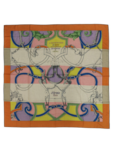 Châle Hermès 140 cm L'Instruction du Roy cachemire et soie