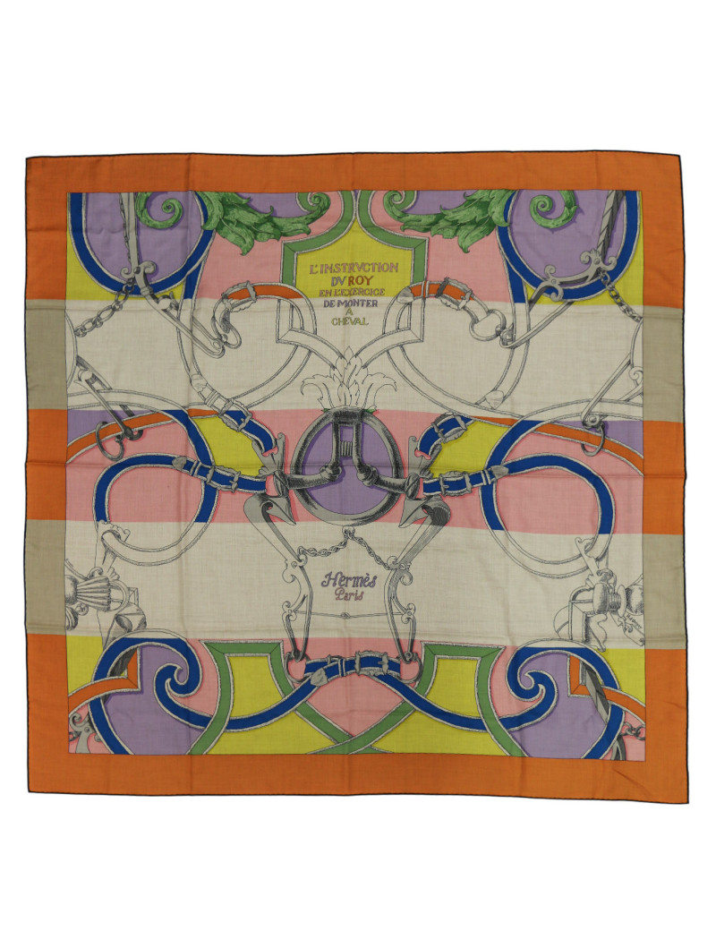 Châle Hermès 140 cm L'Instruction du Roy cachemire et soie