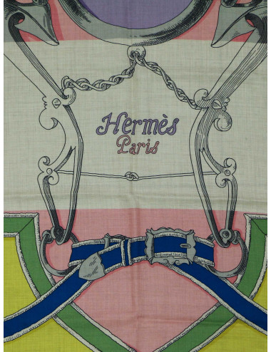 Châle Hermès 140 cm L'Instruction du Roy cachemire et soie 2