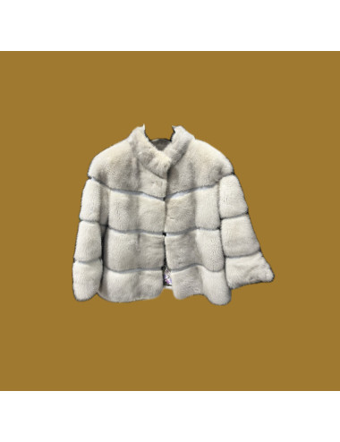 Veste vison gris courte