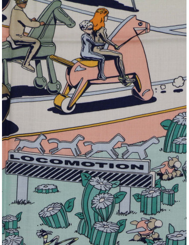 Châle Hermès Locomotion cachemire et soie 2