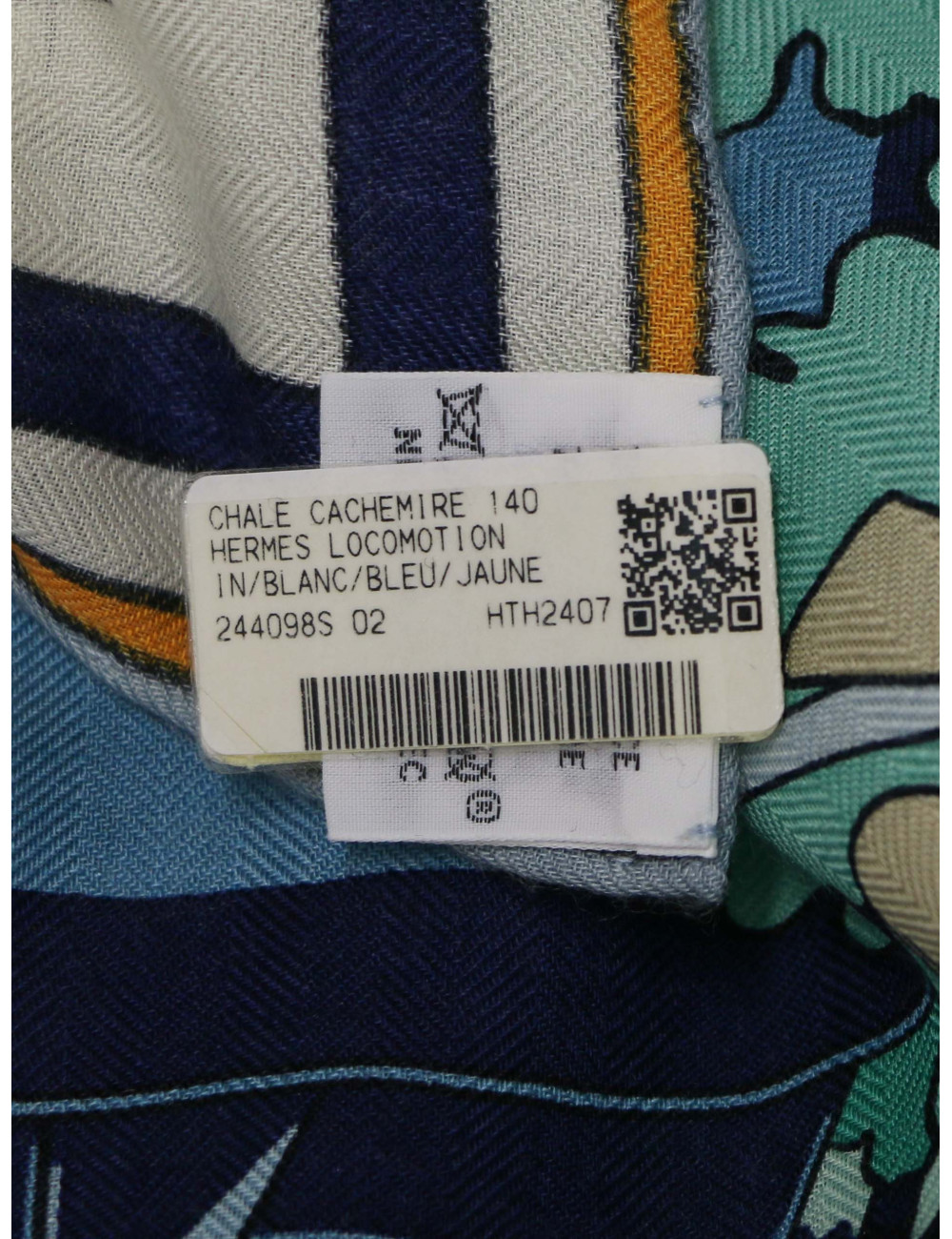 Châle Hermès 140 Locomotion cachemire et soie