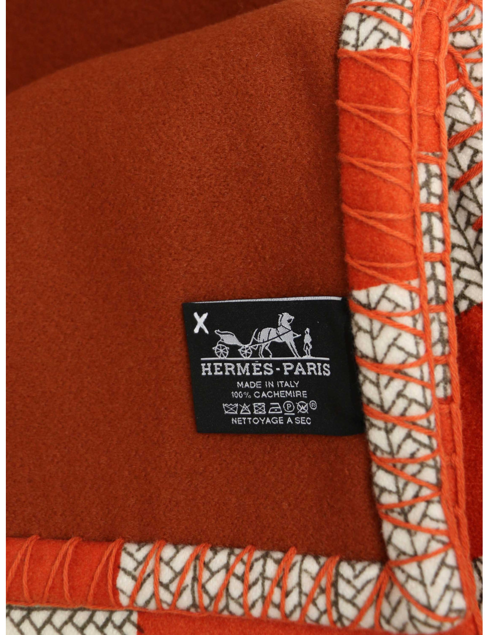 Plaid Imprimé Cheval Natté Hermès cachemire