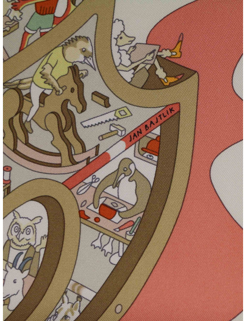 Carré Hermès Academia Hippica roulotté vert