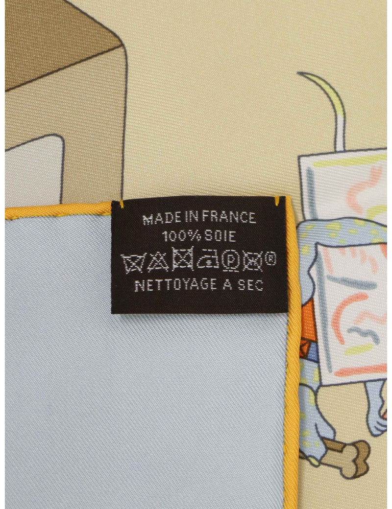 Carré Hermès Academia Hippica roulotté orange