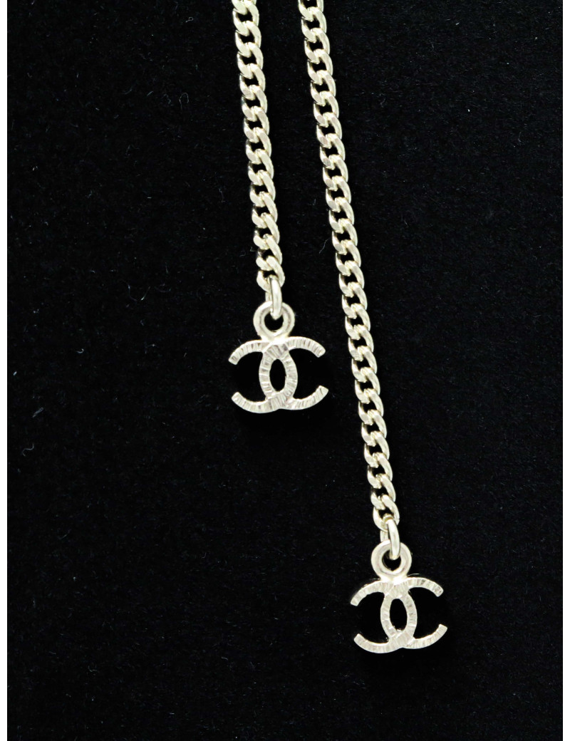 Sautoir CHANEL chaines entrelacées strass