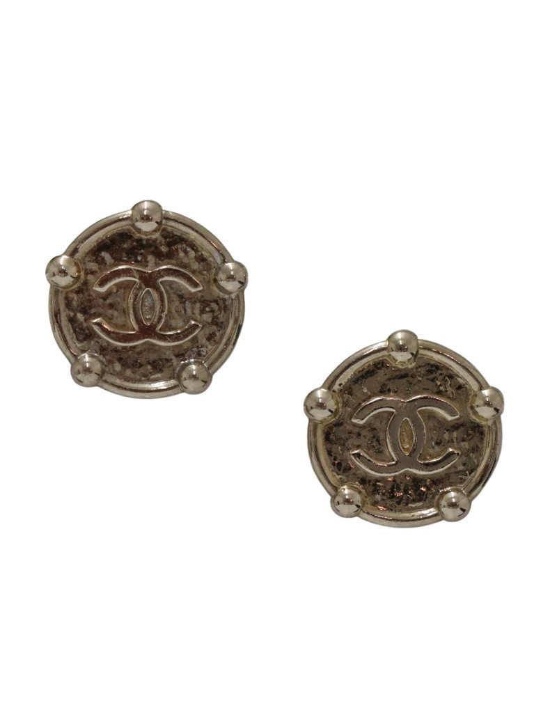 Boucles d'oreille rondes CHANEL argent