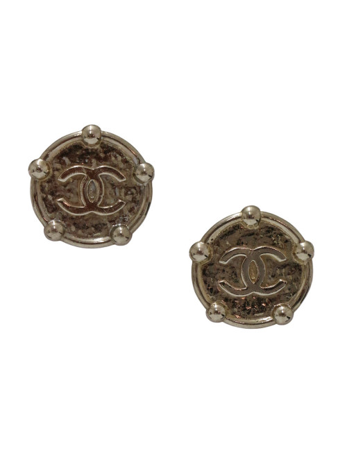 Boucles d'oreille rondes CHANEL argent