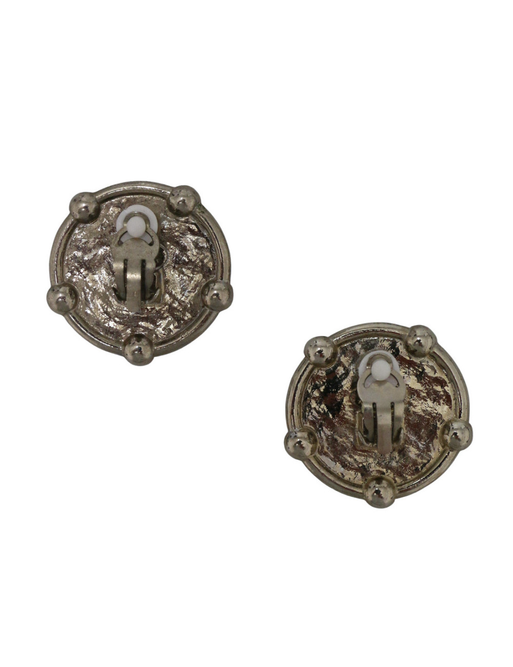 Boucles d'oreille rondes CHANEL argent