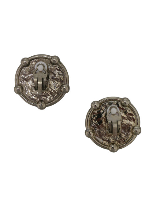 Boucles d'oreille rondes CHANEL argent