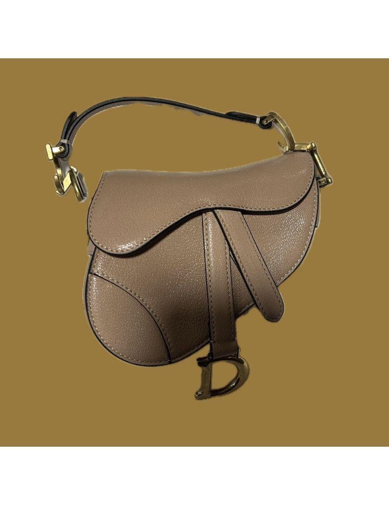 Micro Saddle Dior cuir vieux rose