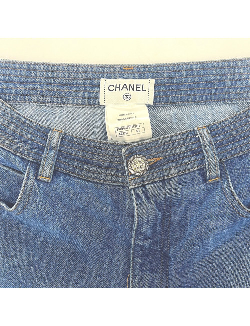 Pantalon Paris Dallas CHANEL T 40 denim bleu