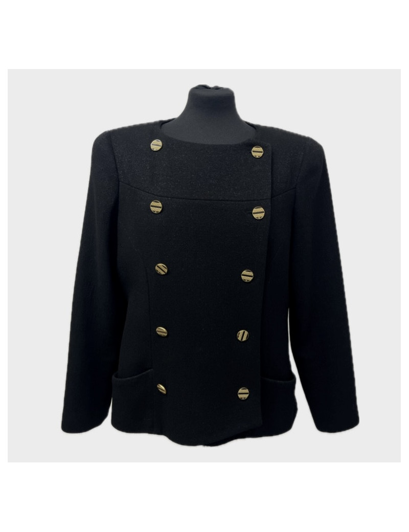 Veste Chanel noire brillante taille 46