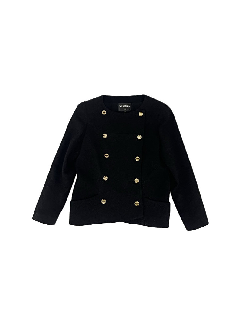 Veste Chanel noire brillante taille 46