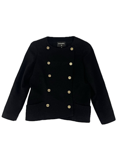 Veste CHANEL T 46 noir brillant