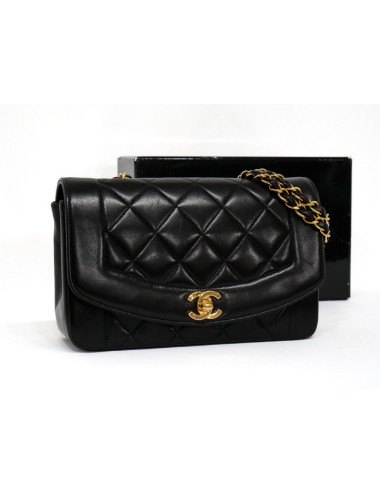 Sac Chanel Diana marron cuir d'agneau