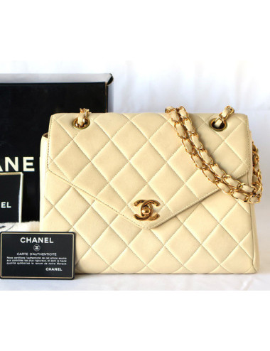 Sac beige vintage Chanel