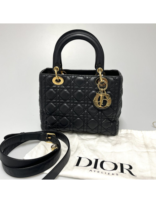 Sac Lady D CHRISTIAN DIOR noir bandoulière