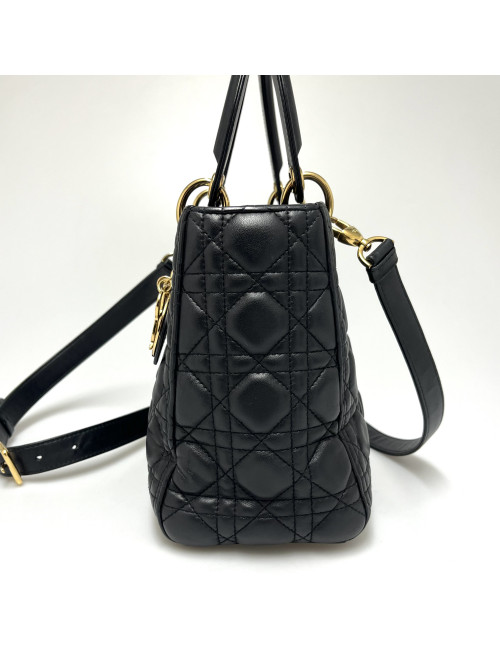 Sac Lady Dior noir Christian Dior bandoulière