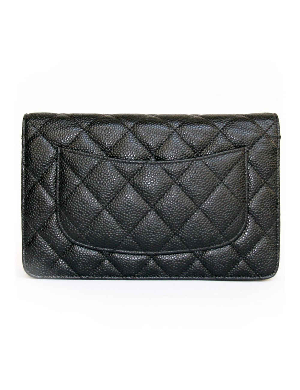 Wallet CHANEL bag in black grained leather and buckle gold