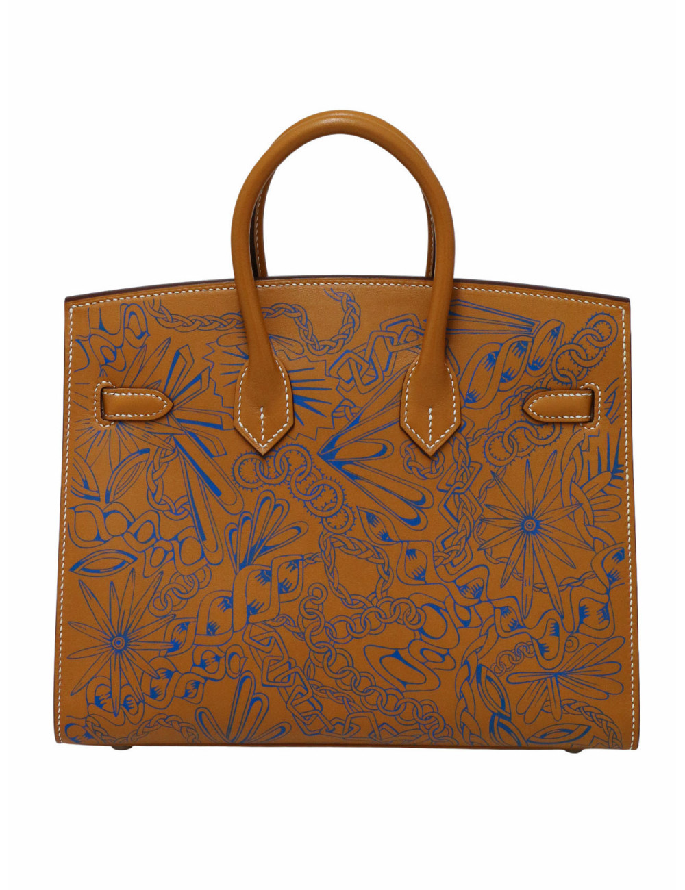 Birkin 25 sellier "Maillon en chaîne" naturel