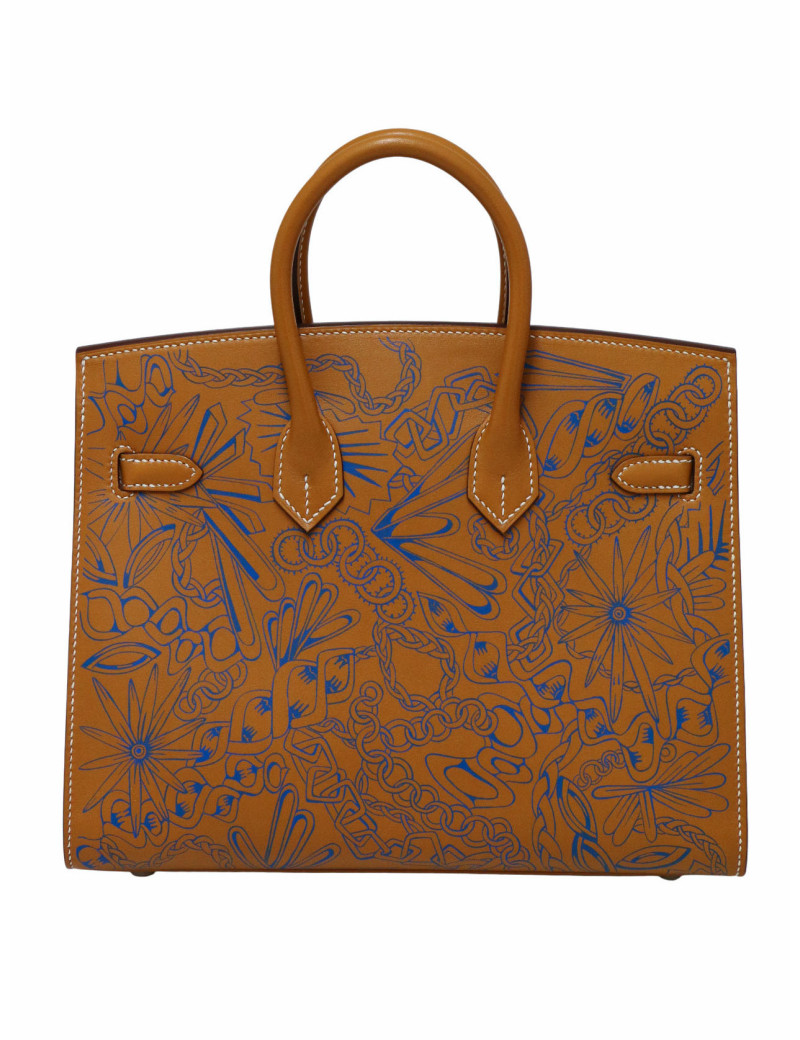 Birkin 25 sellier "Maillon en chaîne" naturel