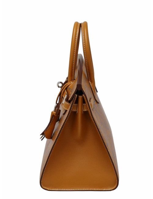 Birkin 25 sellier "Maillon en chaîne" naturel