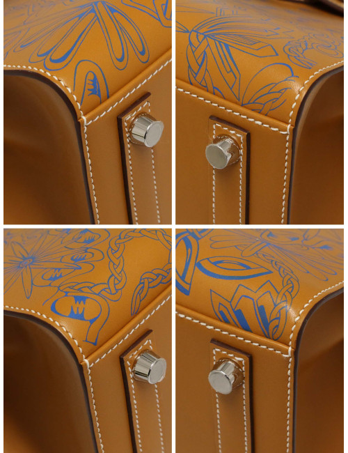 Birkin 25 sellier "Maillon en chaîne" naturel