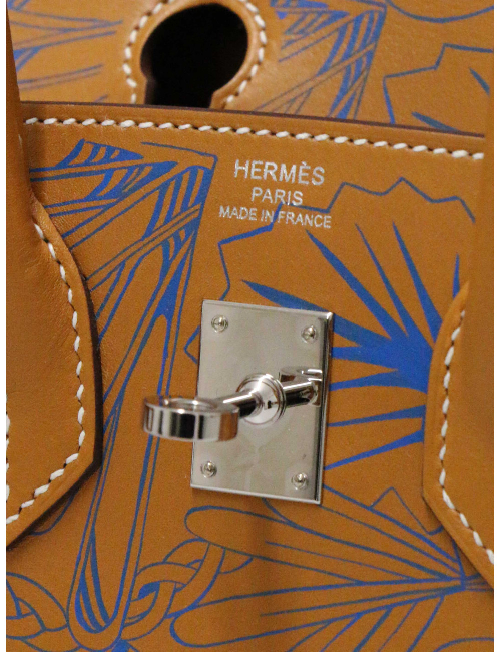 Birkin 25 sellier "Maillon en chaîne" naturel