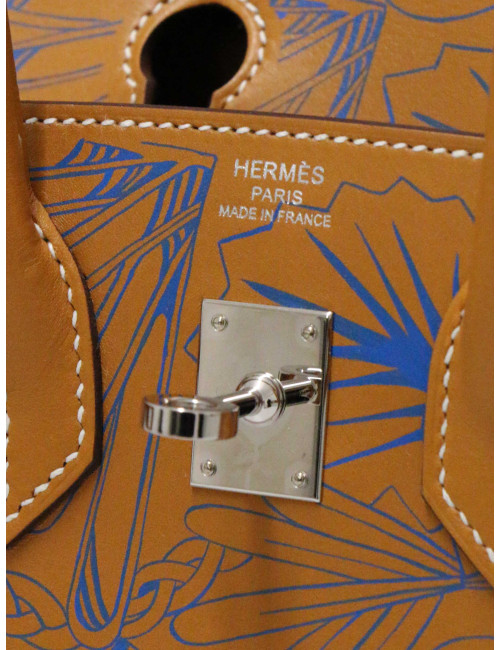 Birkin 25 sellier "Maillon en chaîne" naturel