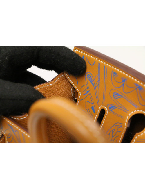 Birkin 25 sellier "Maillon en chaîne" naturel