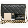 Wallet CHANEL bag in black grained leather and buckle gold