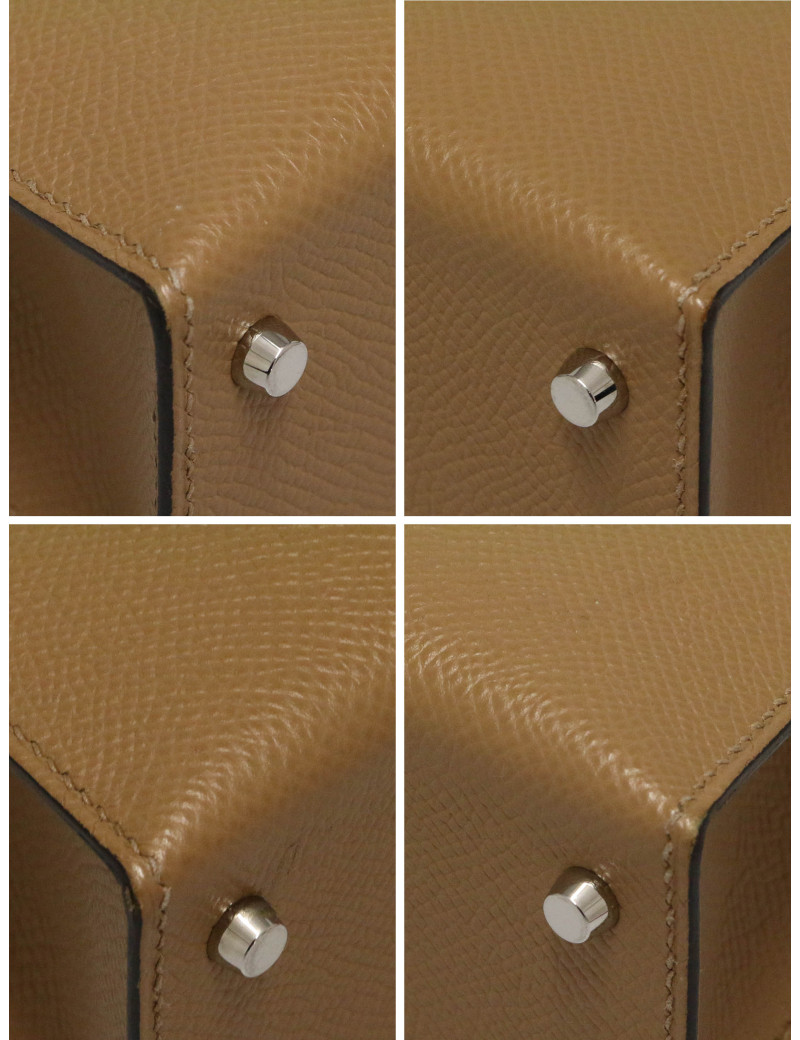 Sac Hermès Mini Kelly tricolore Chai, Mauve Sylevestre et Lime cuir epsom