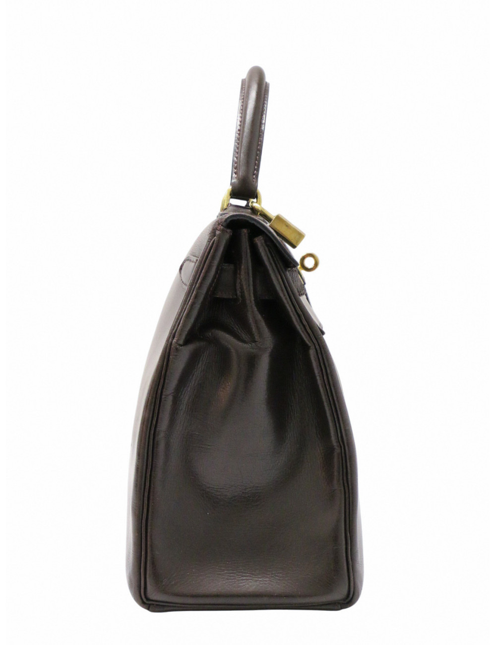 Kelly 28 Hermès cuir de veau box marron