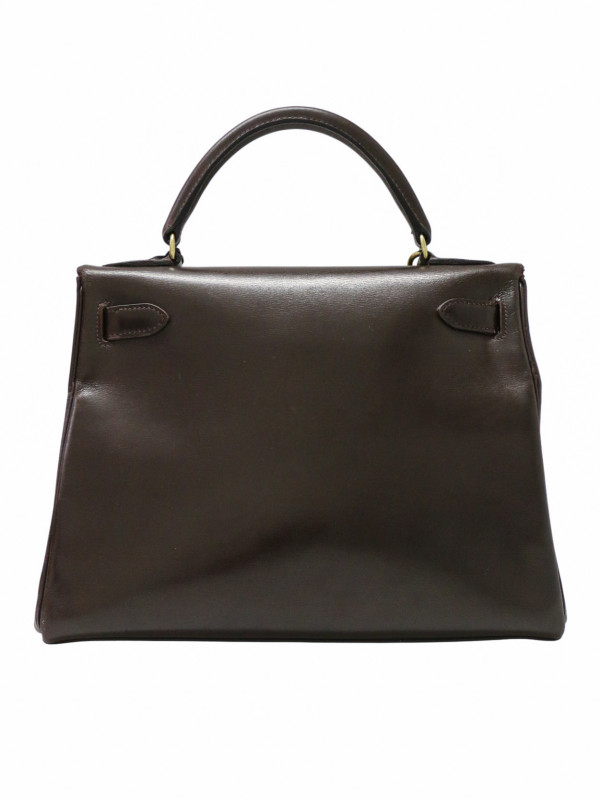 Sac Hermès Kelly 28 box marron Bandoulière