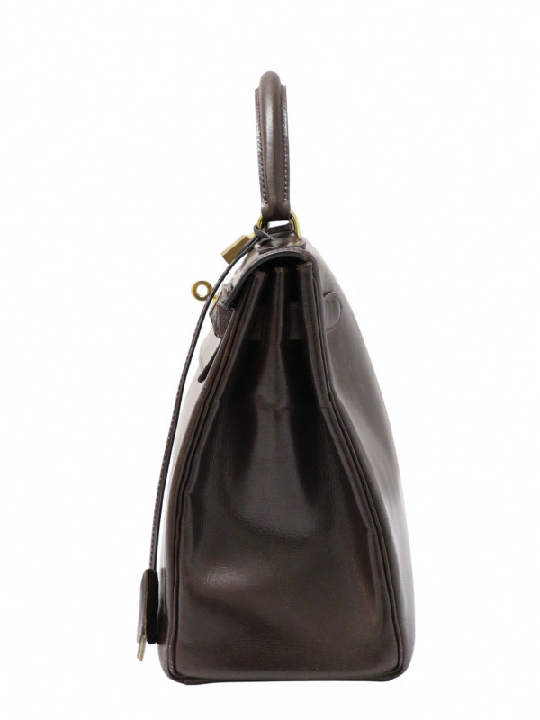 Sac Hermès Kelly 28 box marron Bandoulière