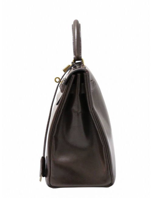 Kelly 28 Hermès cuir de veau box marron