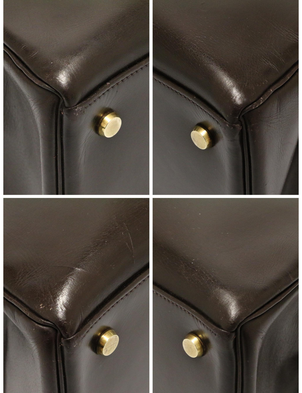 Kelly 28 Hermès cuir de veau box marron